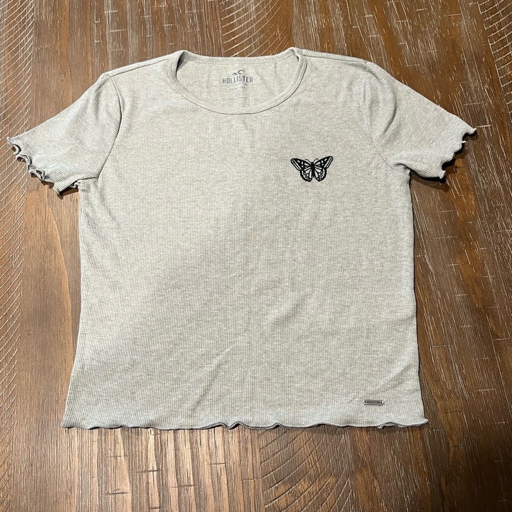XS Grey Butterfly Hollister Tee